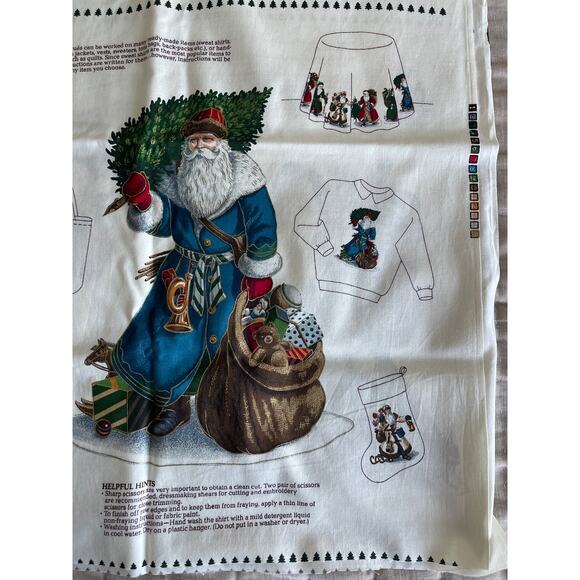 Vintage 1980's VIP Print Cranston Old Father Christmas Appliqués - Picture 5 of 6